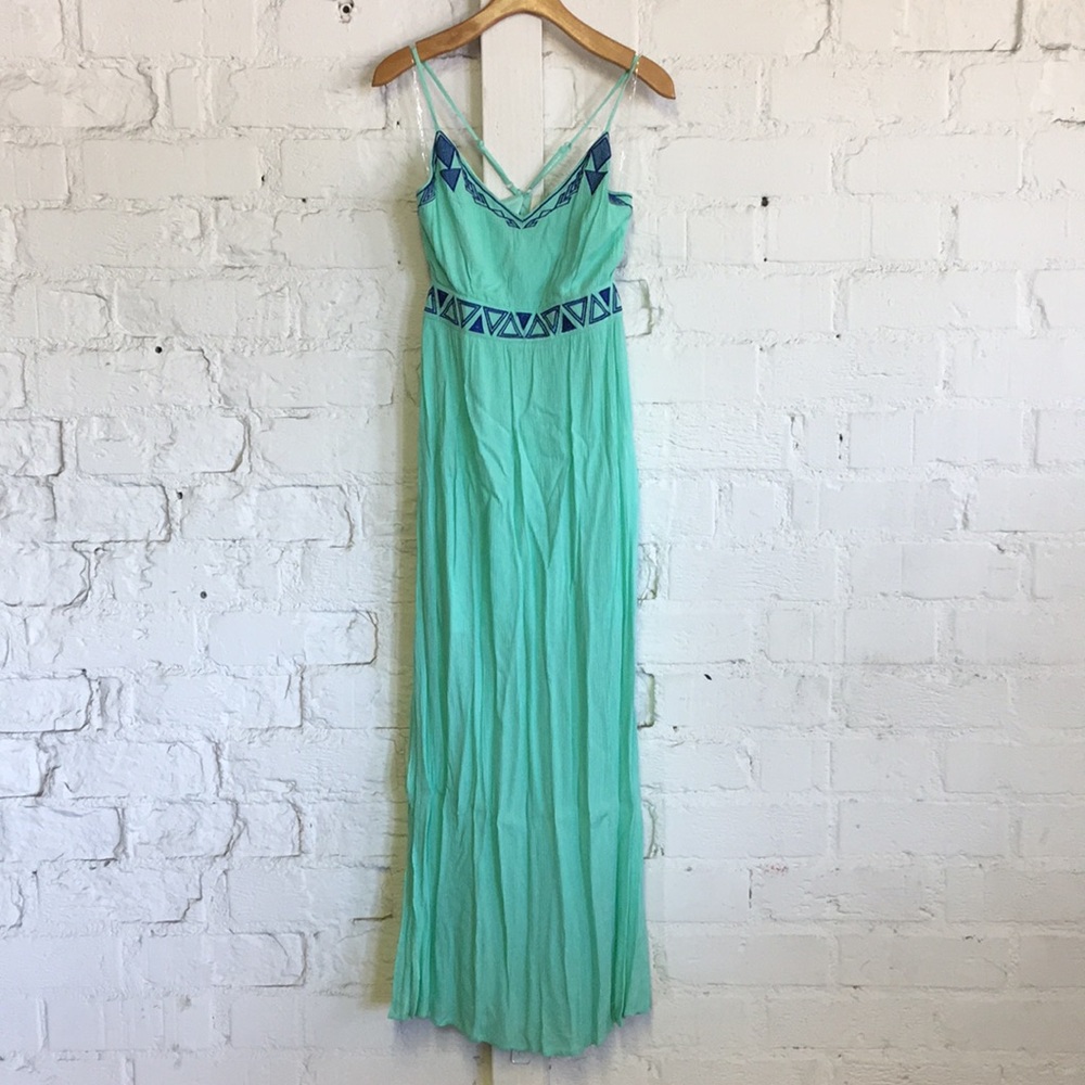 Mint Green Spaghetti Strap Maxi Dress